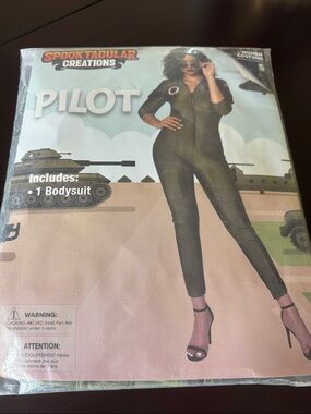 Spooktacular Creations Pilot Costume Adult Women, Flight Suit, Jumpsuit